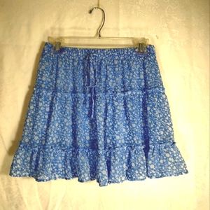 Sienna Sky blue and white pull on skirt girls L  #519